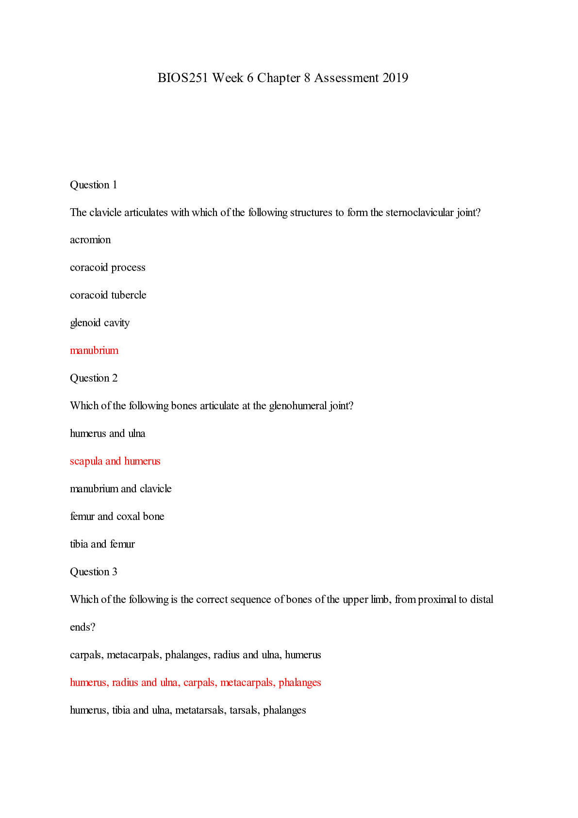 Preview of BIOS251 Week 6 Chapter 8 Assessment/BIOS251 Week 6 Chapter 8 Assessment